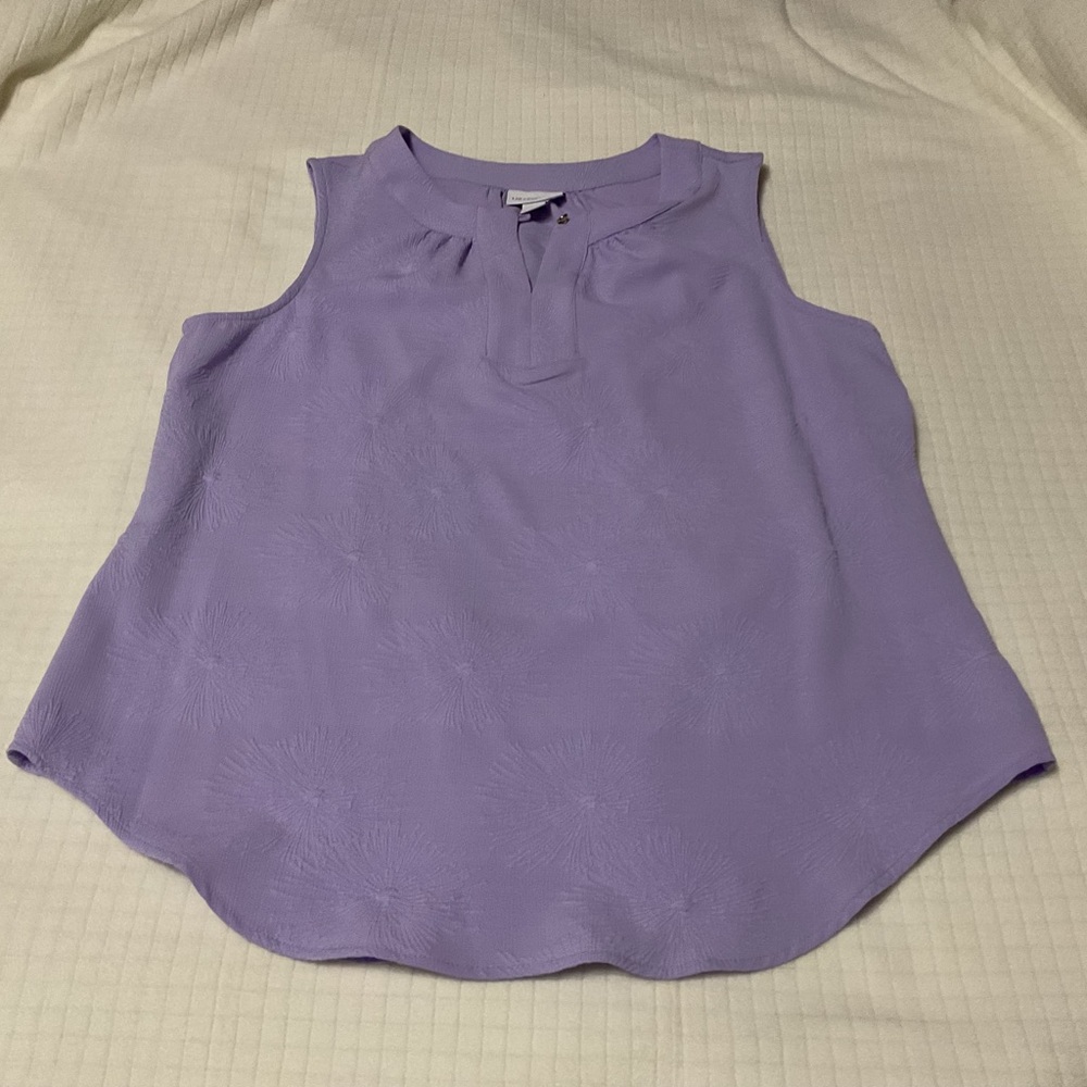 Sleeveless Textured Lavender Tank Top